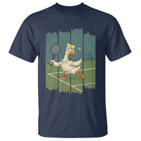 Silly Goose Playing Tennis T Shirt Funny Bird Getting Hit By Ball - Wonder Print Shop
