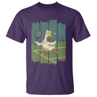 Silly Goose Playing Tennis T Shirt Funny Bird Getting Hit By Ball - Wonder Print Shop