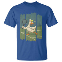 Silly Goose Playing Tennis T Shirt Funny Bird Getting Hit By Ball - Wonder Print Shop