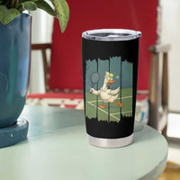 Silly Goose Playing Tennis Tumbler Cup Funny Bird Getting Hit By Ball - Wonder Print Shop