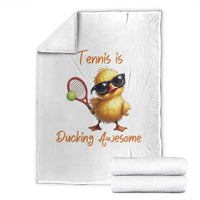 Funny Cute Duck Playing Tennis Throw Blanket Ducking Awesome - Wonder Print Shop