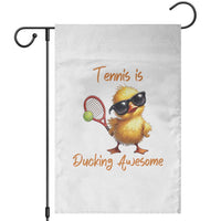Funny Cute Duck Playing Tennis Garden Flag Ducking Awesome - Wonder Print Shop