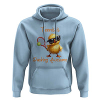 Funny Cute Duck Playing Tennis Hoodie Ducking Awesome - Wonder Print Shop