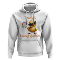 Funny Cute Duck Playing Tennis Hoodie Ducking Awesome - Wonder Print Shop
