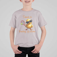 Funny Cute Duck Playing Tennis T Shirt For Kid Ducking Awesome - Wonder Print Shop