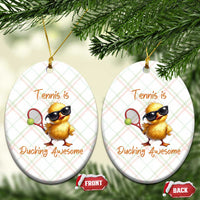 Funny Cute Duck Playing Tennis Ceramic Ornament Ducking Awesome - Wonder Print Shop