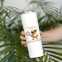 Funny Cute Duck Playing Tennis Skinny Tumbler Ducking Awesome - Wonder Print Shop