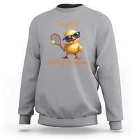 Funny Cute Duck Playing Tennis Sweatshirt Ducking Awesome - Wonder Print Shop