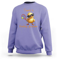 Funny Cute Duck Playing Tennis Sweatshirt Ducking Awesome - Wonder Print Shop
