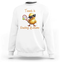 Funny Cute Duck Playing Tennis Sweatshirt Ducking Awesome - Wonder Print Shop