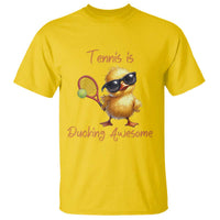 Funny Cute Duck Playing Tennis T Shirt Ducking Awesome - Wonder Print Shop