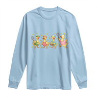 Funny Duck Playing Tennis Long Sleeve Shirt Farm Animal Lover - Wonder Print Shop