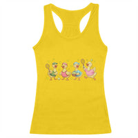 Funny Duck Playing Tennis Racerback Tank Top Farm Animal Lover - Wonder Print Shop
