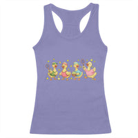 Funny Duck Playing Tennis Racerback Tank Top Farm Animal Lover - Wonder Print Shop