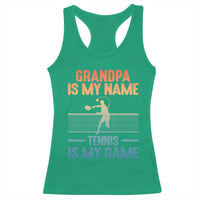 Funny Grandpa Tennis Quote Racerback Tank Top Tennis Is My Game - Wonder Print Shop