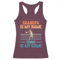 Funny Grandpa Tennis Quote Racerback Tank Top Tennis Is My Game - Wonder Print Shop