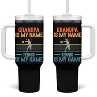Funny Grandpa Tennis Quote Tumbler With Handle Tennis Is My Game - Wonder Print Shop