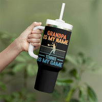 Funny Grandpa Tennis Quote Tumbler With Handle Tennis Is My Game - Wonder Print Shop