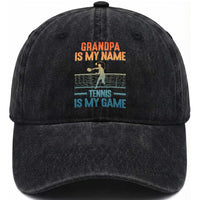 Funny Grandpa Tennis Quote Washed Cotton Baseball Cap Tennis Is My Game