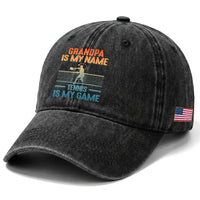 Funny Grandpa Tennis Quote Washed Cotton Baseball Cap Tennis Is My Game