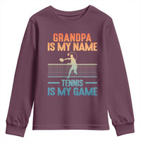 Funny Grandpa Tennis Quote Youth Sweatshirt Tennis Is My Game - Wonder Print Shop