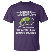 Never Underestimate An Old Man With A Tennis Racket T Shirt Funny Tennis Fan - Wonder Print Shop