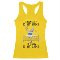 Funny Tennis Quote Racerback Tank Top Grandma Is My Name Tennis Is My Game - Wonder Print Shop