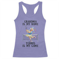 Funny Tennis Quote Racerback Tank Top Grandma Is My Name Tennis Is My Game - Wonder Print Shop