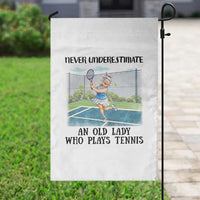 Funny Grandma Tennis Player Gift Garden Flag Never Underestimate An Old Lady - Wonder Print Shop