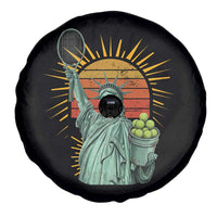 Funny Statue Of Liberty Tennis Player Spare Tire Cover Patriotic Sports Lover - Wonder Print Shop