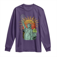 Funny Statue Of Liberty Tennis Player Long Sleeve Shirt Patriotic Sports Lover - Wonder Print Shop