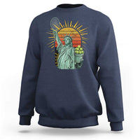 Funny Statue Of Liberty Tennis Player Sweatshirt Patriotic Sports Lover - Wonder Print Shop