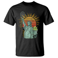 Funny Statue Of Liberty Tennis Player T Shirt Patriotic Sports Lover - Wonder Print Shop