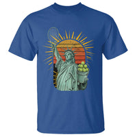 Funny Statue Of Liberty Tennis Player T Shirt Patriotic Sports Lover - Wonder Print Shop