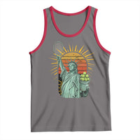 Funny Statue Of Liberty Tennis Player Tank Top Patriotic Sports Lover - Wonder Print Shop