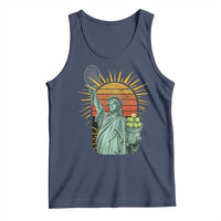 Funny Statue Of Liberty Tennis Player Tank Top Patriotic Sports Lover - Wonder Print Shop