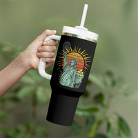 Funny Statue Of Liberty Tennis Player Tumbler With Handle Patriotic Sports Lover - Wonder Print Shop