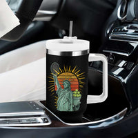 Funny Statue Of Liberty Tennis Player Tumbler With Handle Patriotic Sports Lover - Wonder Print Shop