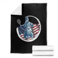 Funny Statue Of Liberty Tennis Player Throw Blanket USA Pride Female Tennis Gift - Wonder Print Shop