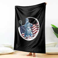 Funny Statue Of Liberty Tennis Player Throw Blanket USA Pride Female Tennis Gift - Wonder Print Shop