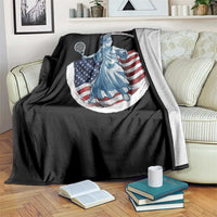 Funny Statue Of Liberty Tennis Player Throw Blanket USA Pride Female Tennis Gift - Wonder Print Shop
