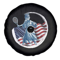 Funny Statue Of Liberty Tennis Player Spare Tire Cover USA Pride Female Tennis Gift - Wonder Print Shop