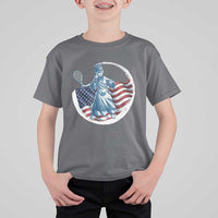 Funny Statue Of Liberty Tennis Player T Shirt For Kid USA Pride Female Tennis Gift - Wonder Print Shop