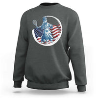 Funny Statue Of Liberty Tennis Player Sweatshirt USA Pride Female Tennis Gift - Wonder Print Shop