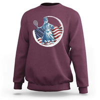 Funny Statue Of Liberty Tennis Player Sweatshirt USA Pride Female Tennis Gift - Wonder Print Shop