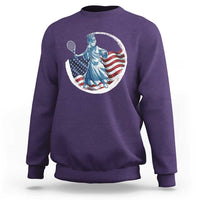 Funny Statue Of Liberty Tennis Player Sweatshirt USA Pride Female Tennis Gift - Wonder Print Shop