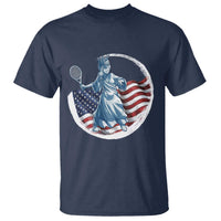 Funny Statue Of Liberty Tennis Player T Shirt USA Pride Female Tennis Gift - Wonder Print Shop