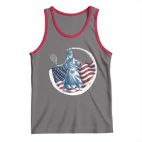 Funny Statue Of Liberty Tennis Player Tank Top USA Pride Female Tennis Gift - Wonder Print Shop