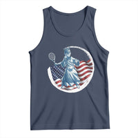 Funny Statue Of Liberty Tennis Player Tank Top USA Pride Female Tennis Gift - Wonder Print Shop