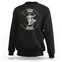 Christian Tennis Funny Gift For Believers Sweatshirt Jesus Serves - Wonder Print Shop